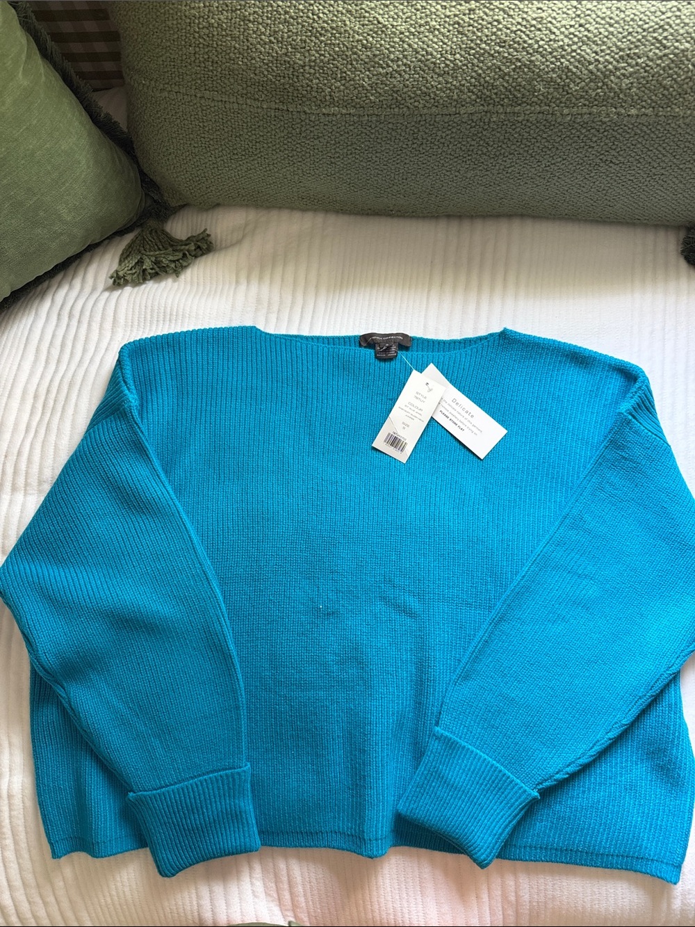 French Connection Bright Turquoise Crewneck Sweater